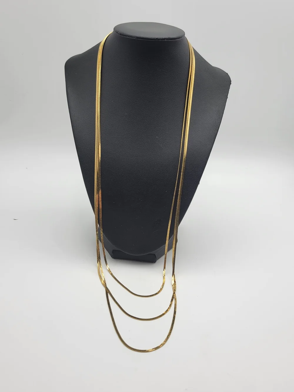 Vintage Monet Gold Tone Layered Long Necklace